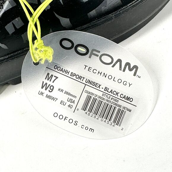 OOFOS OOAHH Sport Slide - Black Camo Sandals Men’s 7 / Women’s 9 New - Picture 9 of 13